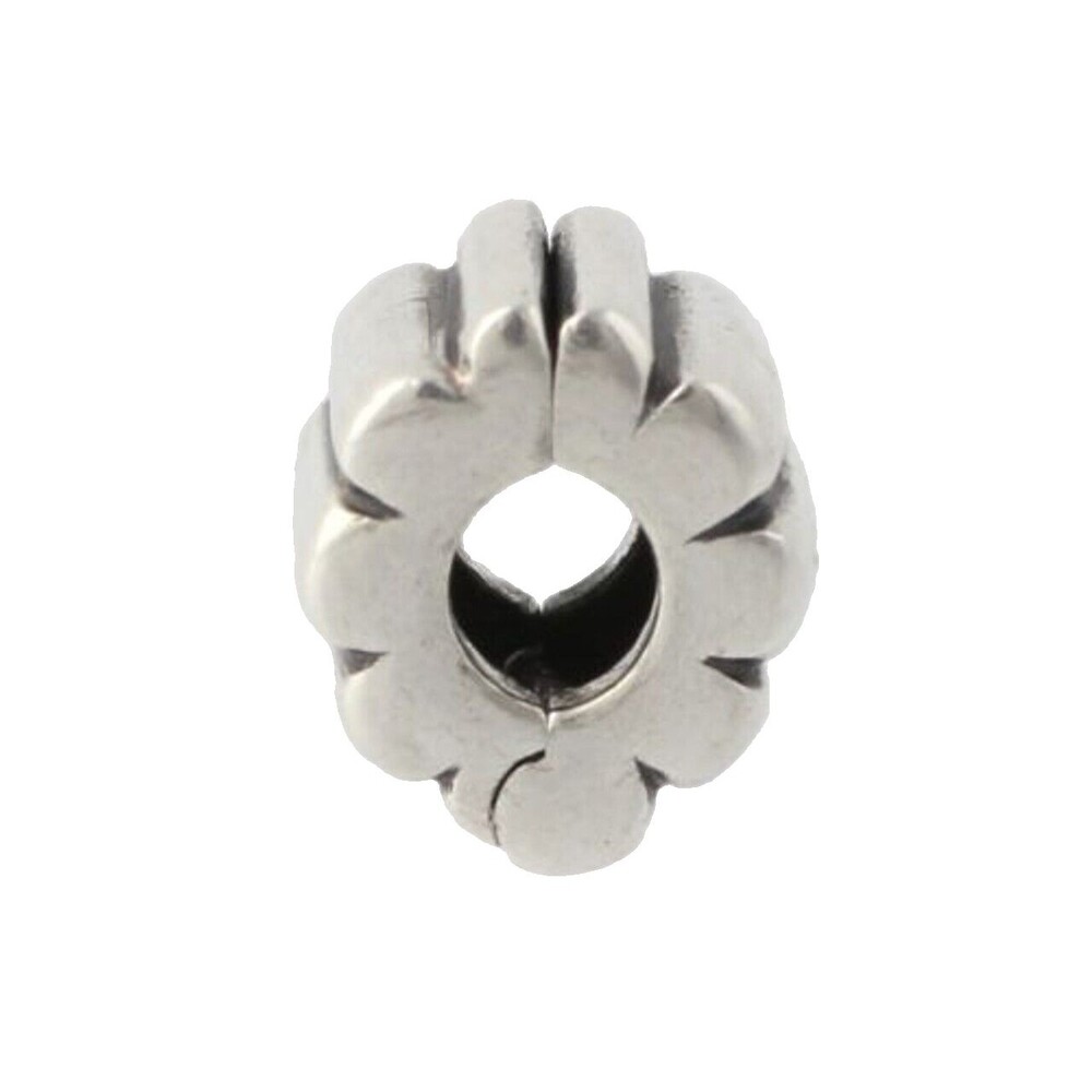 Authentic Pandora Ribbed Clip Sterling Silver Bead Charm - Picture 2 of 3